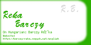 reka barczy business card